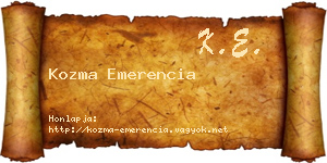 Kozma Emerencia névjegykártya