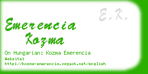 emerencia kozma business card